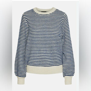 pieces Navy and White Striped Sweater small